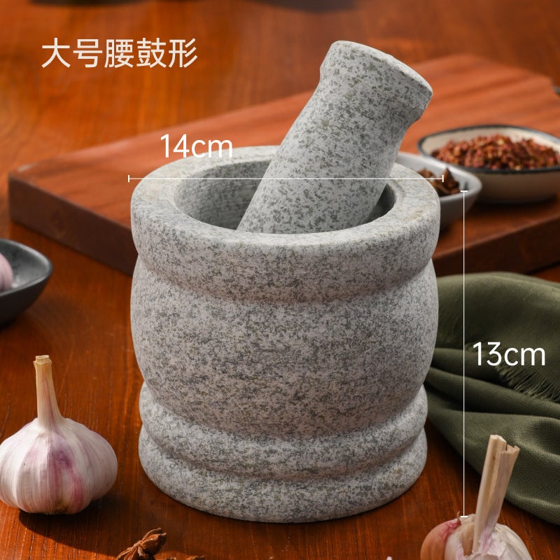 Household Garlic Mortar And Pestle Natural Stone Grinding Jar For Grinding Garlic Paste Original Stone Grinding Garlic Press Stone Mortar - Image 1